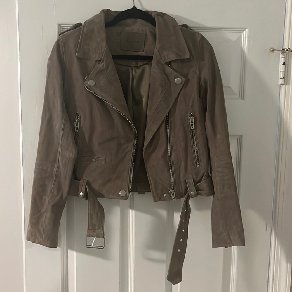 BLANKNYC Faux Suede Moto Jacket Tan
